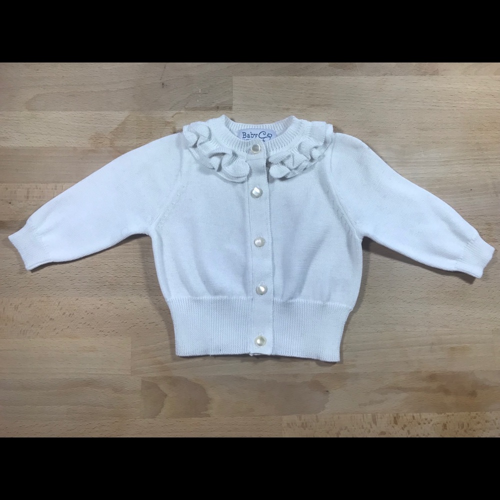 Baby CZ Ruffle Collar Cardigan Sweater